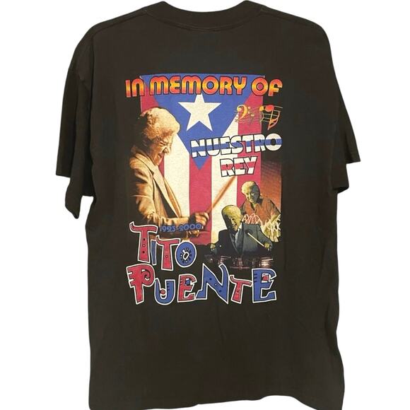 Vintage Y2K In Memory of The Mambo King Tito Puente 2000 Nuestro Rey Rap T Large - Picture 2 of 3